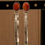Boho Retro Onyx Oorbellen