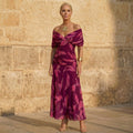 Celeste | Elegante Jurk met Bladerenpatroon
