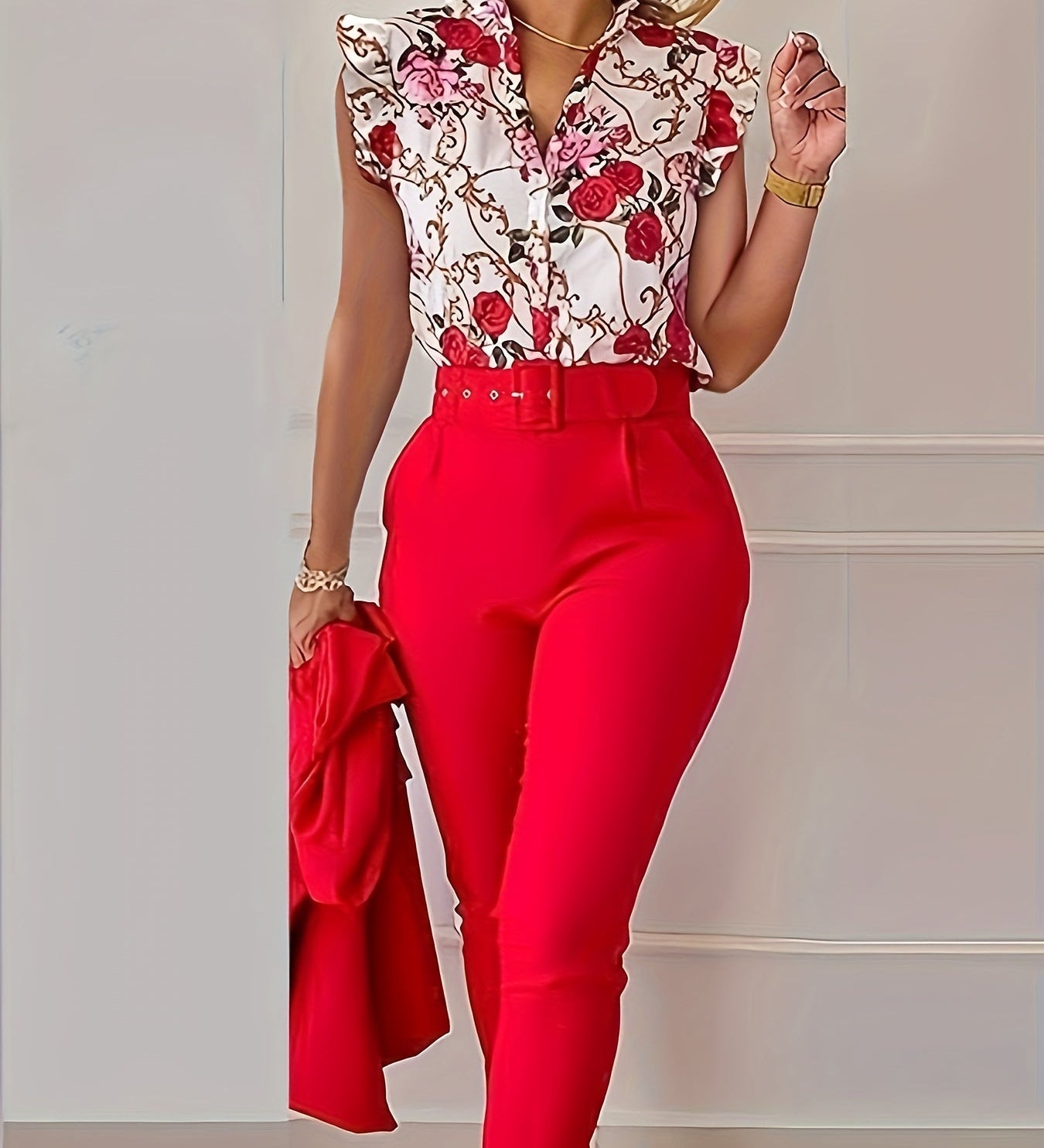 Florabel - Elegant Set met Volant Mouwen
