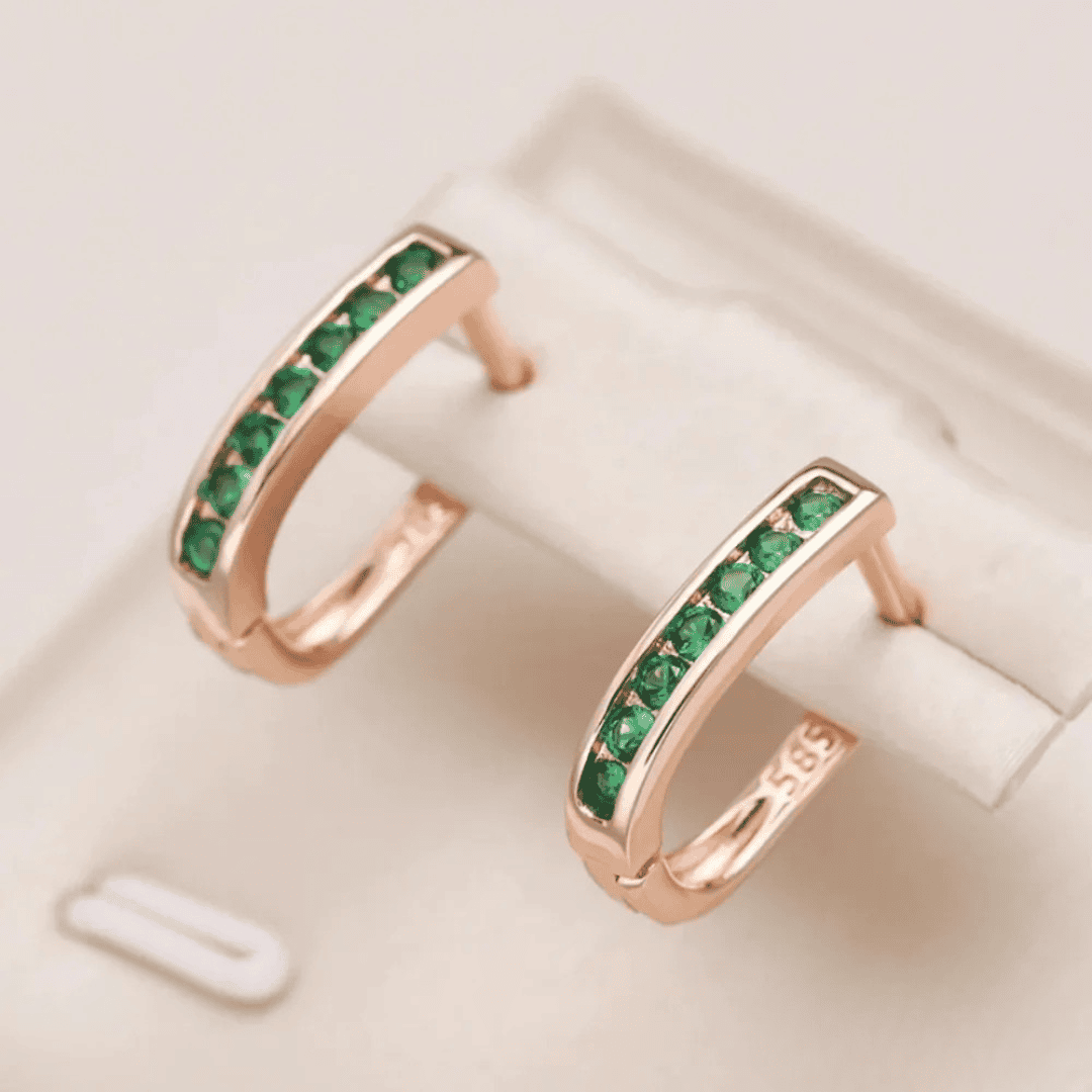 Elegante Groene Kristallen Hangoorbellen