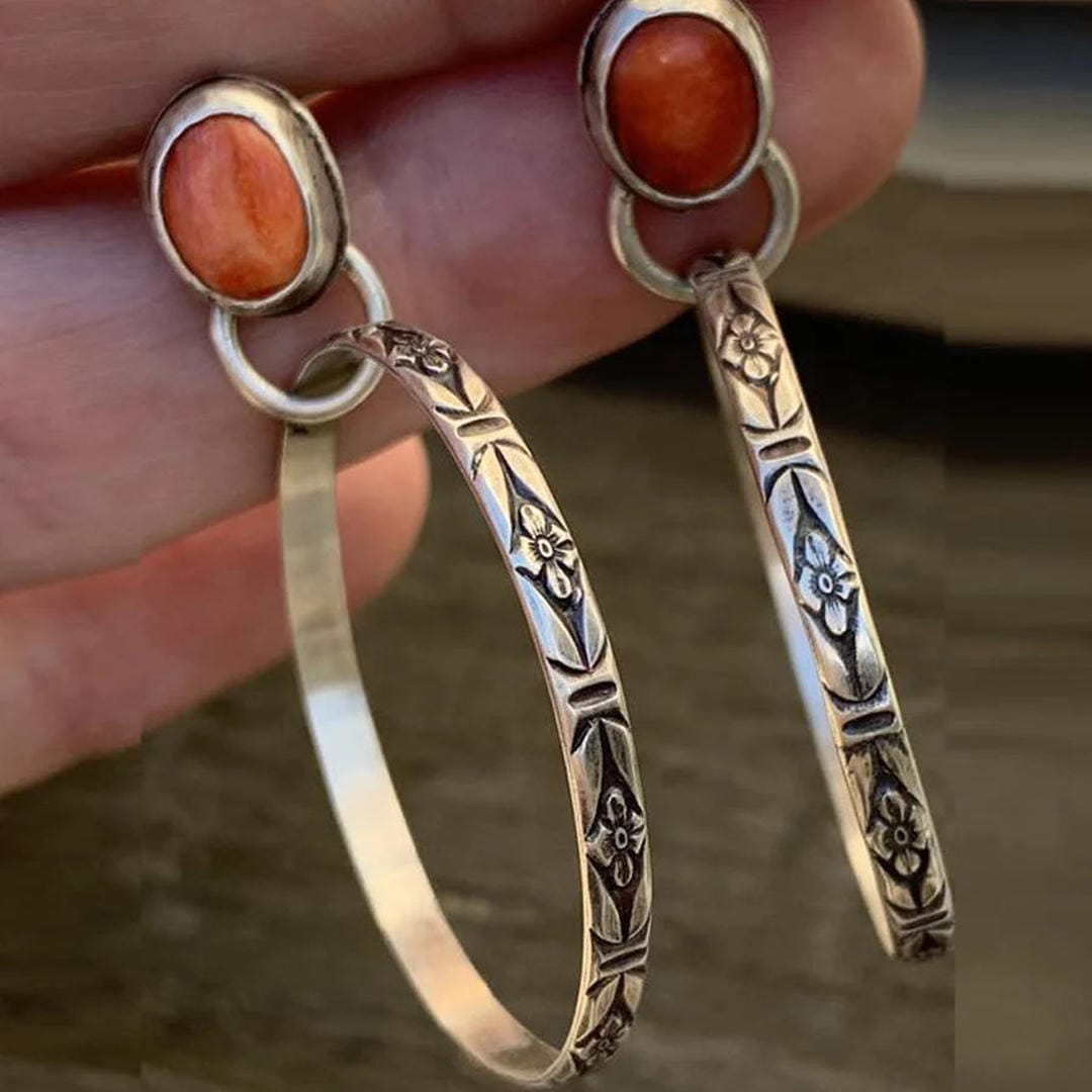Boho Retro Onyx Oorbellen