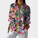 Huguette | Luchtige Kleurrijke Bedrukte Blouse