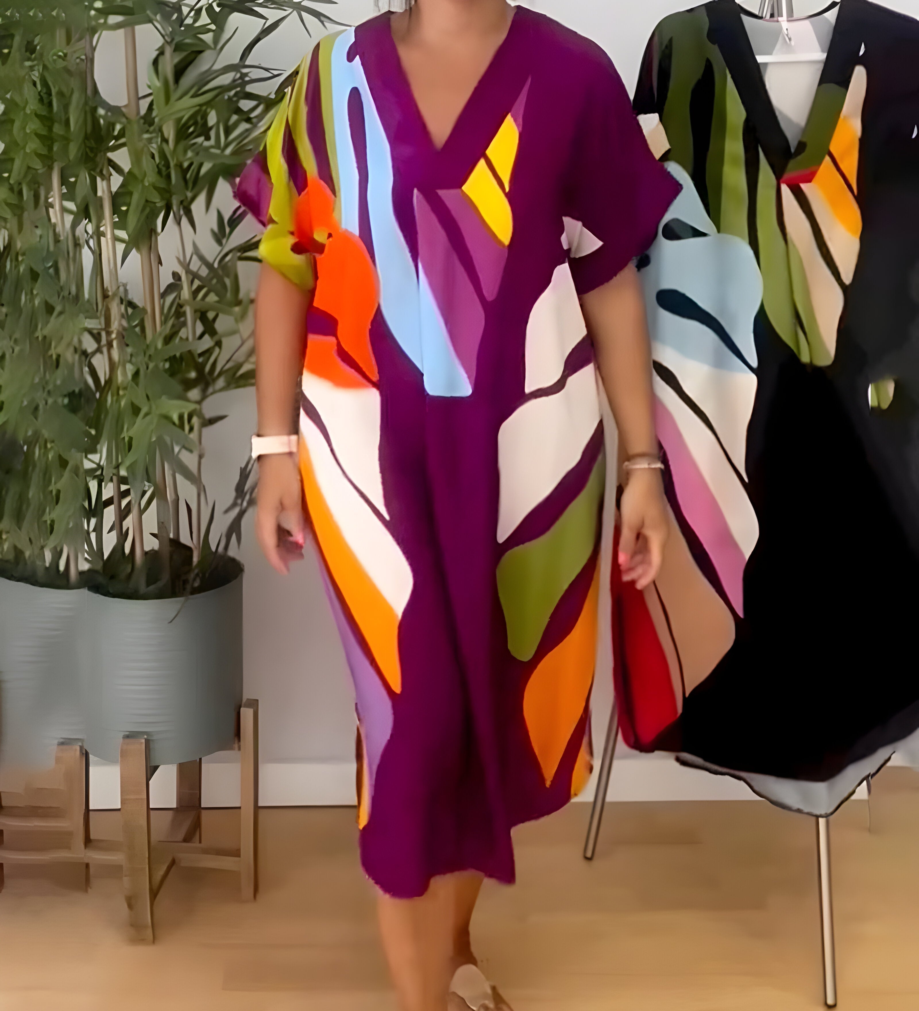 Rianna - Jurk met Abstracte Print