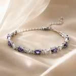 Zilveren Armband met Amethist Accenten