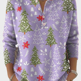 Iris - Festive Christmas Sweater with Buttons