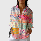 Nathalie | Luchtige Kleurrijke Bedrukte Blouse