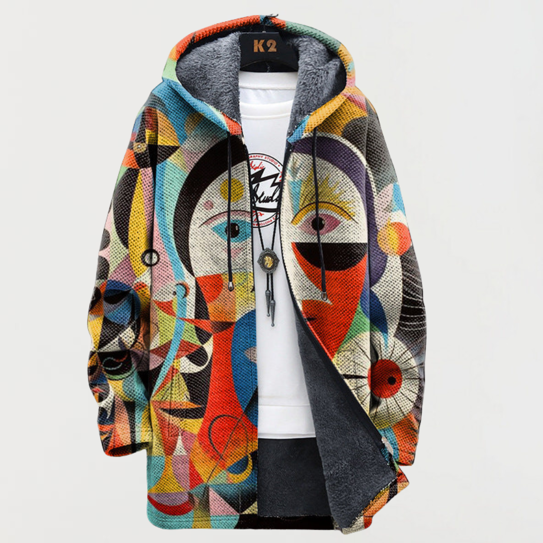 Morgan | Gevoerde Jas met Abstract Patroon