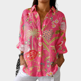 Cécile | Luchtige Kleurrijke Bedrukte Blouse