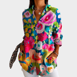 Monique | Geschilderde Tuin Gloed Blouse