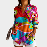 Simone | Levendige Mozaïek Kunst Blouse