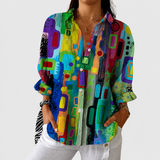 Angèle | Luchtige Kleurrijke Bedrukte Blouse