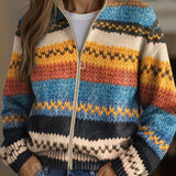 Femke | Veelkleurig gestreepte gebreide cardigan