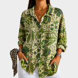 Denise | Groene Tuin Ontsnapping Blouse