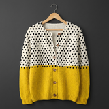 Monique | Geel Polkadot Print Knoop Vest