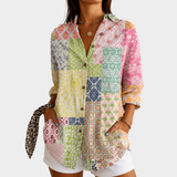 Jeannette | Patchwork Zonneschijn Tuin Blouse