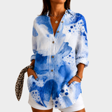 Lucette | Kust Aquarel Bries Blouse