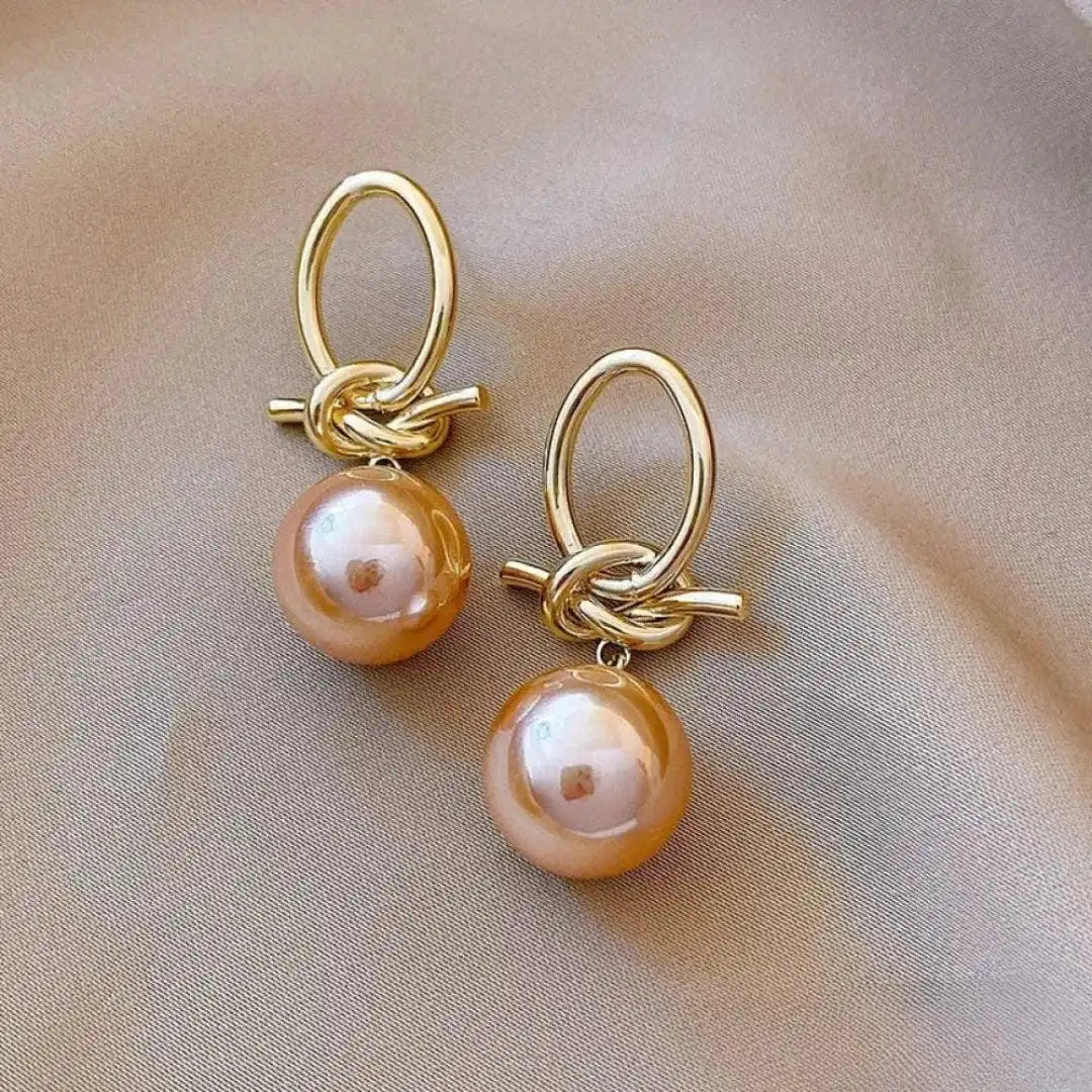 Elegante Roze Parel Hangoorbellen
