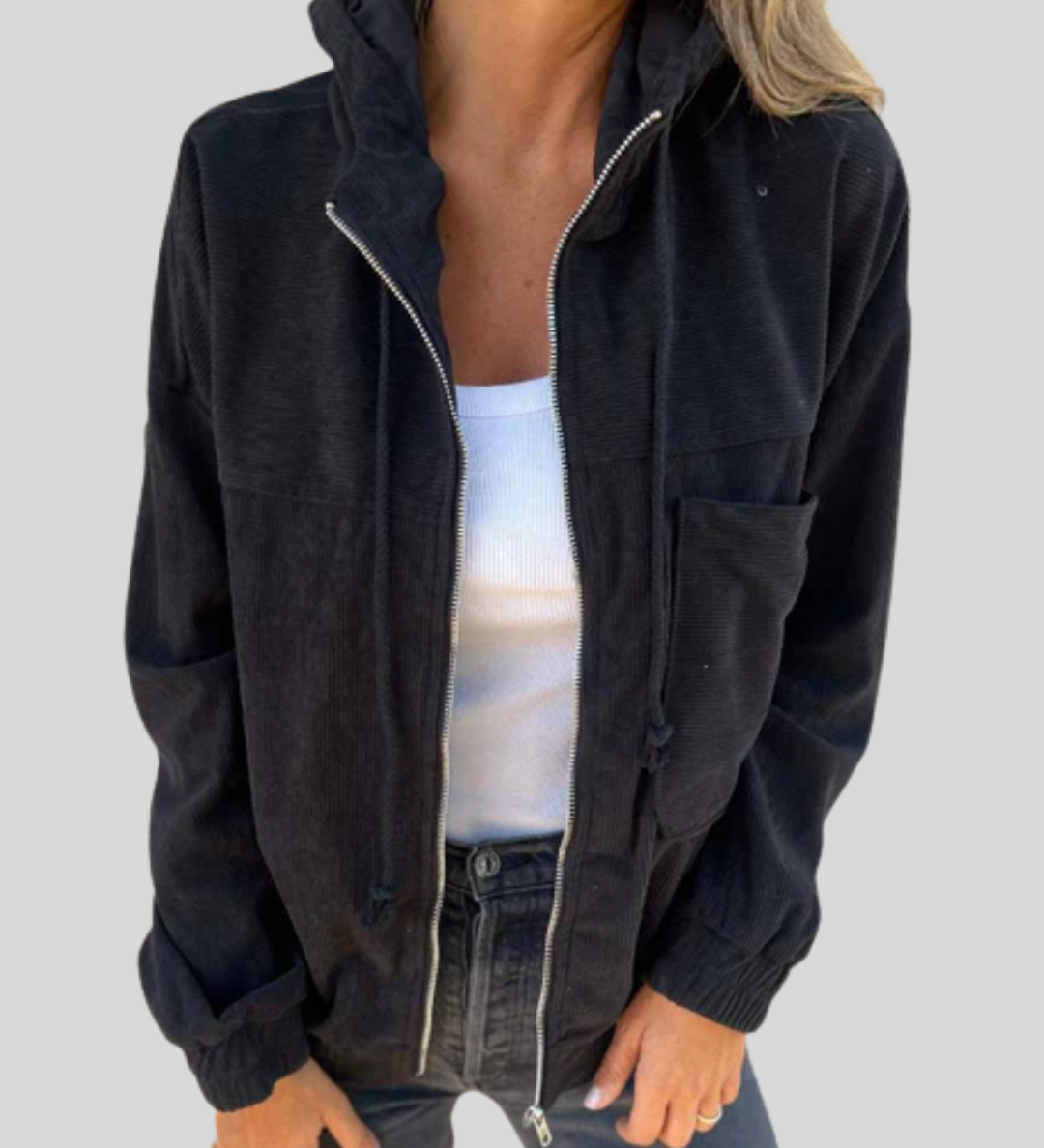 Mabel | Soft Gilet met Rits