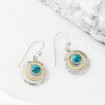 Boho Saturnus Oorbellen in Turquoise en Goud