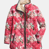 Freya | Elegante Gequilt Jasje met Roze Bloemenprint