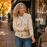 Lieke | Crèmekleurige cardigan met fijne bloemenprint