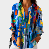 Anne-Marie | Levendige Mozaïek Statement Blouse