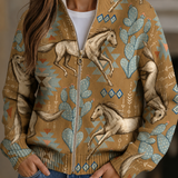 Marieke | Open cardigan met woestijnpaard en cactus