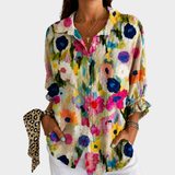 Viviane | Aquarel Weide Bloei Blouse