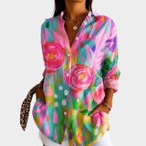 Fernande | Geschilderde Tuin Bries Blouse