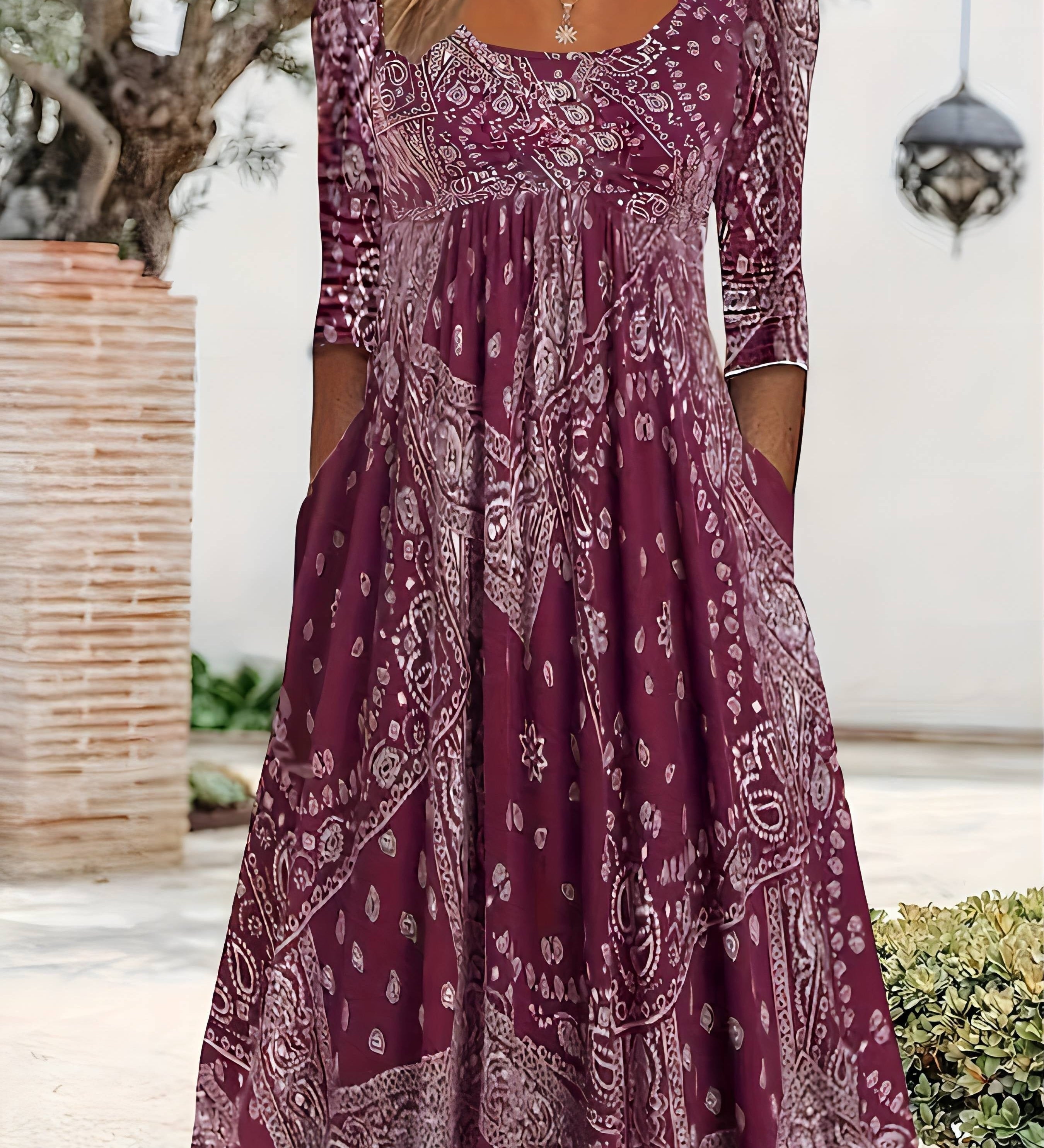ELOWEN | MIDI JURK MET LANGE MOUWEN CASUAL