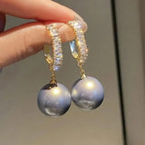 Elegante Hangoorbellen met Parels en Zirkonia