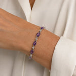 Zilveren Armband met Amethist Accenten