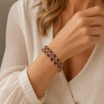 Gouden Tennisarmband met Amethist