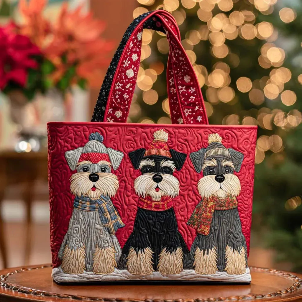 Handgemaakte Tas – Schnauzer-trio