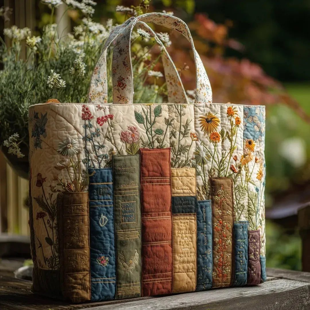 Handgemaakte Tas – Boeken en Bloemen