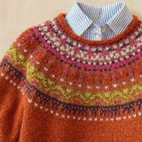 Tineke | Terracotta Jacquard Trui