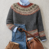 Mieke | Terracotta Trui met Inzetstuk