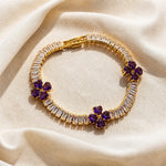 Gouden Armband met Amethist Klaver Bedel