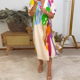 Rianna - Jurk met Abstracte Print