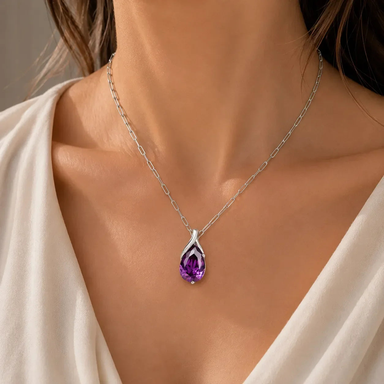 Geometrische Druppelvormige Hanger Ketting