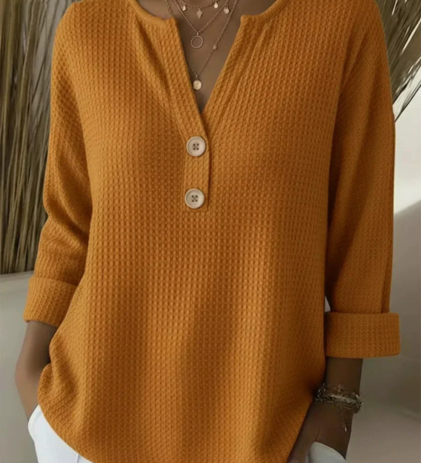 Aaltje | Top met Henley-knopen