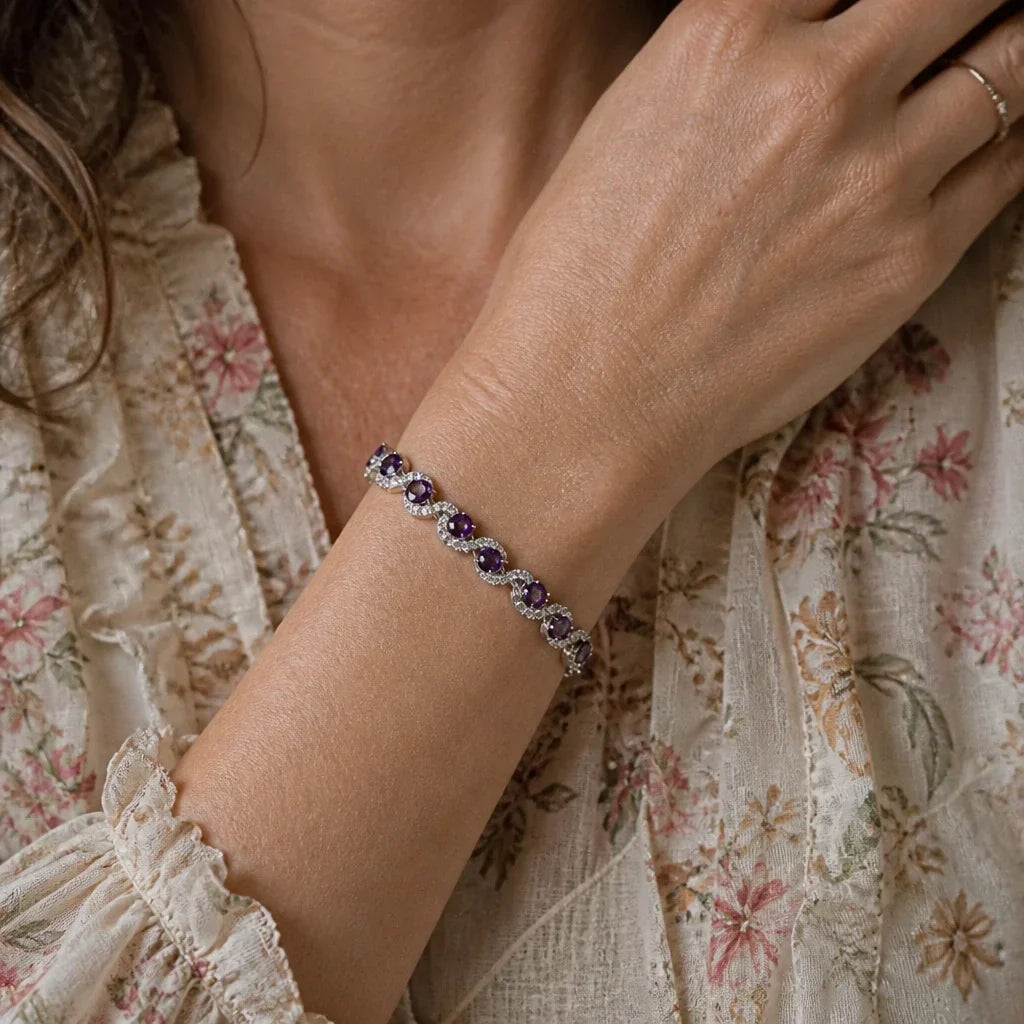 Zilveren Halo Schakelarmband