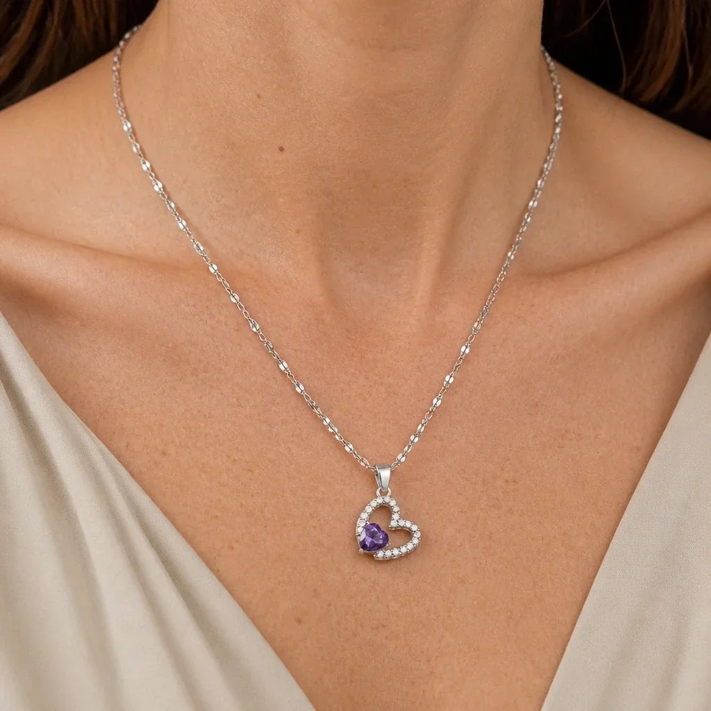 Hart Hanger Ketting met Zirkonia