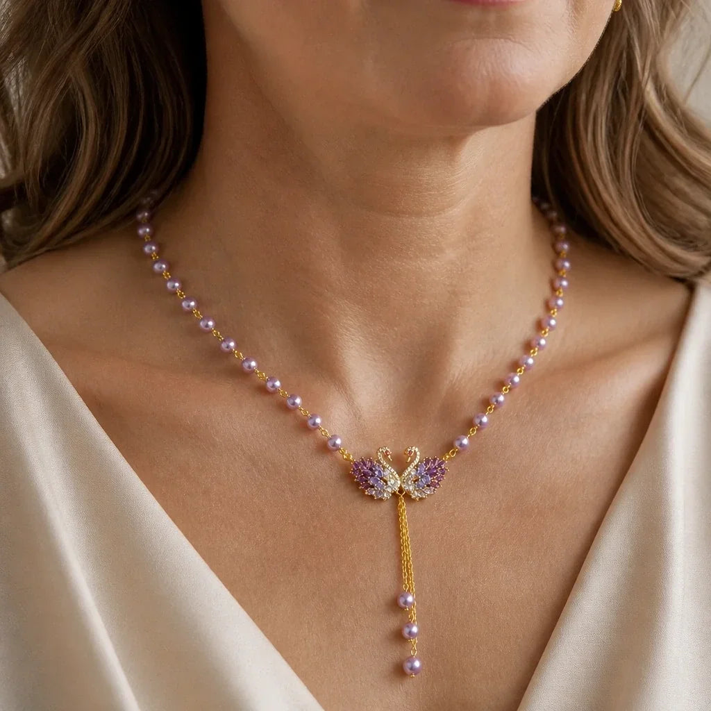 Amethist Ketting met Zwanenhanger