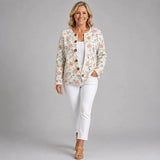 Dominique | Frisse Kleine Bloemen Print Knoop Vest