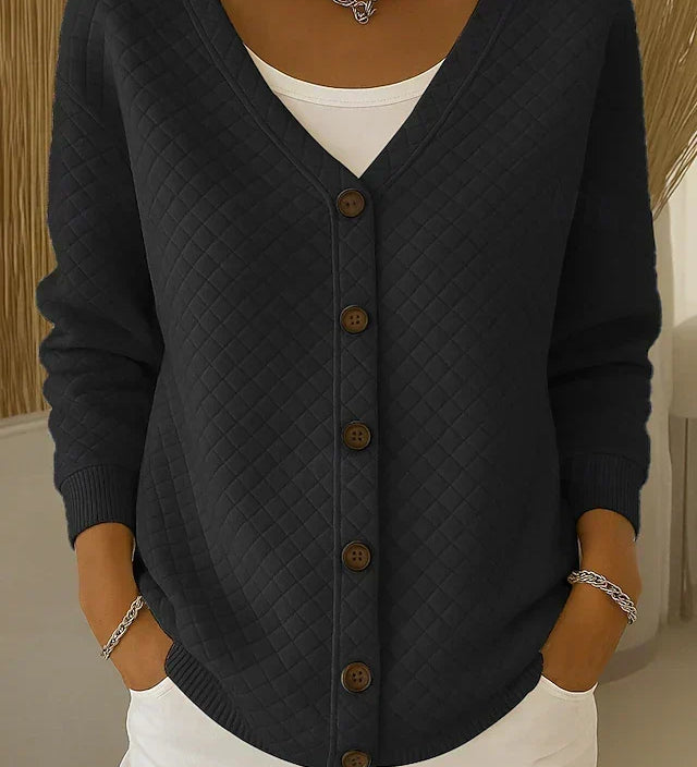 Bente | Gewatteerd Vest met Knopen
