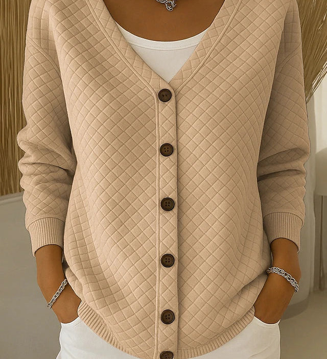 Bente | Gewatteerd Vest met Knopen