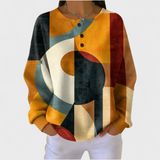 Océane | Geometric Patterned Structured Sweatshirt