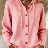 Tessa | Gezellige vest-hoodie met knopen