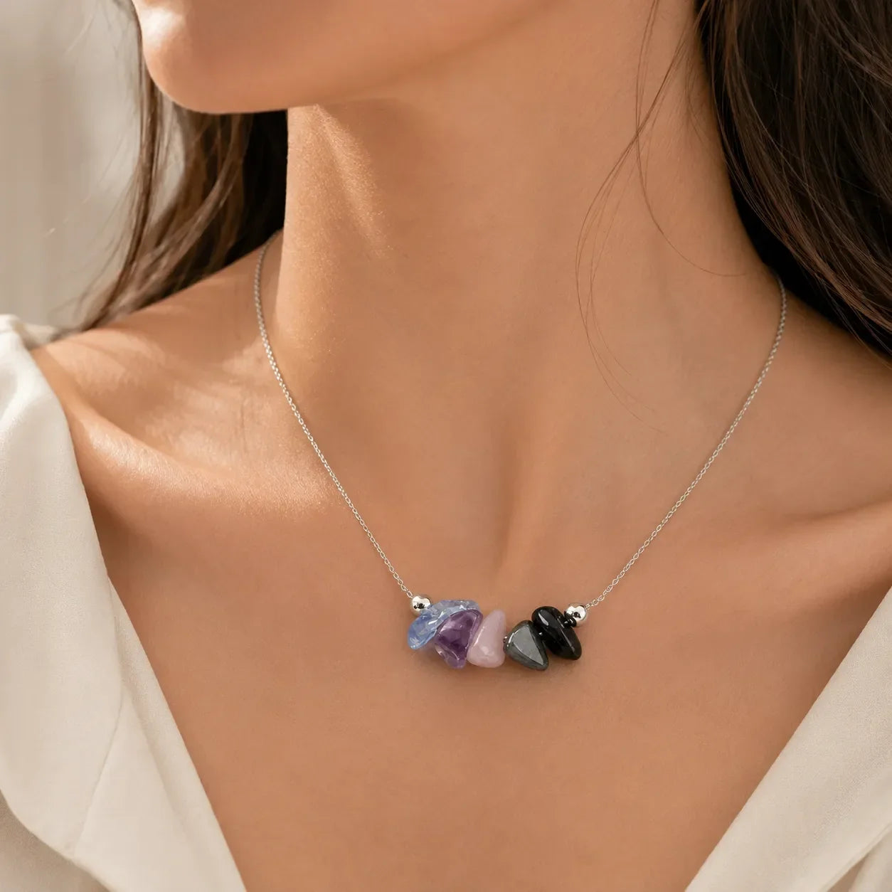 Stijlvolle Rauwe Kristal Hanger Ketting
